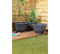 Wham Bell Pot 37cm Square Recycled Plastic Planter in Grey Wham Grey