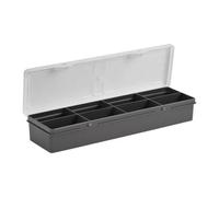 Wham Black Organiser Box With Lids 8 Divisions Plastic Storage Case For Screws Bolts Diy & Small Parts
