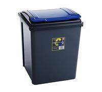 Wham Blue 50 Litre Plastic Waste Bin with Flap Lid