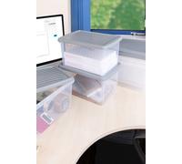 Wham Box 3x16L Stackable Plastic Storage Box & Lid in Clear Wham Clear