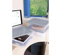 Wham Box 3x23.5L Stackable Plastic Storage Box & Lid in Clear | Size: Medium Wham Clear M