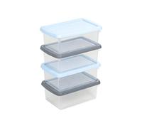 Wham® Box 4-Piece Storage Boxes Set Polypropylene 27.5 x 18 x 23 cm Transparent 13109