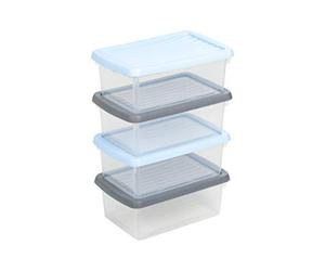 Wham® Box 4-Piece Storage Boxes Set Polypropylene 27.5 x 18 x 23 cm Transparent 13109