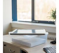 Wham Box & Lid - Stackable Plastic Storage Clear/Steel 23.5 Litre (Pack 6)