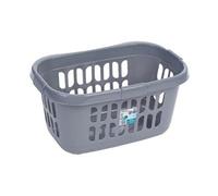 Wham Laundry Basket Casa Hipster – Large 60L Plastic Tidy Organiser – Silver