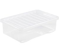 Wham Crystal Set of 5 Underbed Boxes & Lids, 32L Clear