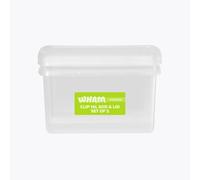 Wham Clip 2 x 14L Rectangular Stackable Plastic Storage Boxes with Lids | Ideal for Home, Office, Toys & More | Storage Containers with Clip Locks | Made in UK - Clear/Clear