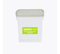 Wham Clip 2 x 14L Square Stackable Plastic Storage Boxes with Lids | Ideal for Home, Office, Toys & More | Storage Containers with Clip Locks | Made in UK - Clear/Stone