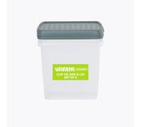 Wham Clip 2 x 14L Square Stackable Plastic Storage Boxes with Lids | Ideal for Home, Office, Toys & More | Storage Containers with Clip Locks | Made in UK - Clear/Green Milieu