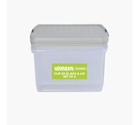 Wham Clip 2 x 25.5L Square Stackable Plastic Storage Boxes with Lids | Ideal for Home, Office, Toys & More | Storage Containers with Clip Locks | Made in UK - Clear/Stone