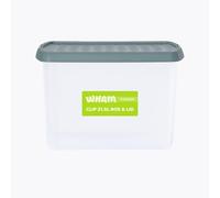 Wham Clip 21.5L Rectangular Stackable Plastic Storage Box with Lid | Ideal for Home, Office, Toys & More | Storage Container with Clip Lock | Made in UK - Clear/Green Milieu