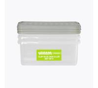 Wham Clip 3 x 10.5L Rectangular Stackable Plastic Storage Boxes with Lids | Ideal for Home, Office, Toys & More | Storage Containers with Clip Locks | Made in UK - Clear/Stone
