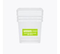 Wham Clip 3 x 14L Square Stackable Plastic Storage Boxes with Lids | Ideal for Home, Office, Toys & More | Storage Containers with Clip Locks | Made in UK - Clear/Clear