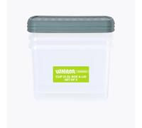 Wham Clip 3 x 21.5L Rectangular Stackable Plastic Storage Boxes with Lids | Ideal for Home, Office, Toys & More | Storage Containers with Clip Locks | Made in UK - Clear/Green Milieu