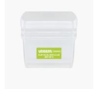 Wham Clip 3 x 25.5L Square Stackable Plastic Storage Boxes with Lids | Ideal for Home, Office, Toys & More | Storage Containers with Clip Locks | Made in UK - Clear/Clear