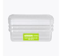 Wham Clip 3X 8.5L Rectangular Plastic Storage Boxes With Clip Lock Lids. Ideal For Home, Office, Toys & More - Clear/clear