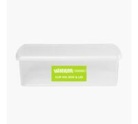 Wham Clip 30L Rectangular Stackable Plastic Storage Box with Lid | Ideal for Home, Office, Toys & More | Storage Container with Clip Lock | Made in UK - Clear/Clear