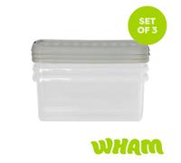 Wham Clip 6.02 10.5L Rectangular Box & Lid Clear/Stone/Slate Gray, Cream