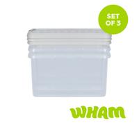 Wham Clip 6.03 14L Rectangular Box & Lid Clear/Stone/Slate Gray