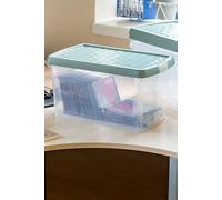 Wham Clip 3x 14L Rectangular Plastic Storage Boxes with Clip Lock Lids in Green Wham Green