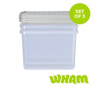 Wham Clip 8.02 21.5L Rectangular Box & Lid Clear/Stone/Slate Gray, Cream