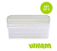 Wham Clip 13.01 30L Rectangular Box & Lid Clear/Stone/Slate Gray, Cream