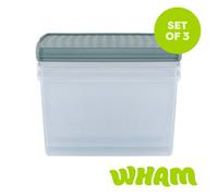 Wham Clip 13.02 62L Rectangular Box & Lid Clear/Green Milieu/Stone, Green