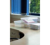 Wham Clip 3x 7L Rectangular Plastic Storage Boxes with Clip Lock Lid in Clear Wham Clear