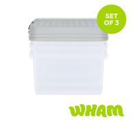 Wham Clip 9.01 9L Square Box & Lid Clear/Stone/Slate Gray