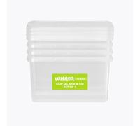 Wham Clip 4X 14L Rectangular Plastic Storage Boxes With Clip Lock Lids. Ideal For Home, Office, Toys & More - Clear/clear
