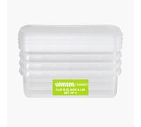 Wham Clip 4 x 8.5L Rectangular Stackable Plastic Storage Boxes with Lids | Ideal for Home, Office, Toys & More | Storage Containers with Clip Locks | Made in UK - Clear/Clear
