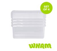 Wham 4x 6.02 10.5L Rectangular Clip Box & Lid Clear/Clear/Clear, none