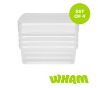 Wham 4x 10.01 13.2L Square Clip Box & Lid Clear/Clear/Clear, none