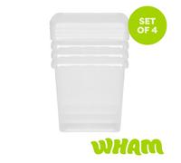 Wham 4x 9.02 14L Square Clip Box & Lid Clear/Clear/Clear, none