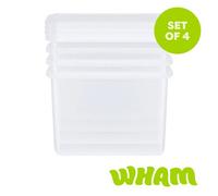 Wham 4x 8.02 21.5L Rectangular Clip Box & Lid Clear/Clear/Clear, none