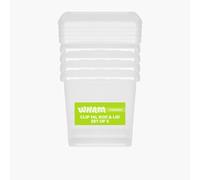 Wham Clip 5 x 14L Square Stackable Plastic Storage Boxes with Lids | Ideal for Home, Office, Toys & More | Storage Containers with Clip Locks | Made in UK - Clear/Clear
