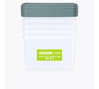 Wham Clip 8.02 21.5L Rectangular Box & Lid Clear/Green Milieu/Stone, Green