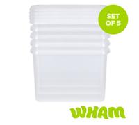 Wham Clip 8.02 21.5L Rectangular Box & Lid Clear/Clear/Clear, Clear