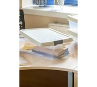 Wham 4x 6.01 7L Rectangular Clip Box & Lid Clear/Stone/Slate Grey, none