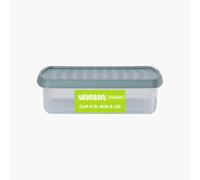 Wham Clip 8.5L Rectangular Stackable Plastic Storage Box with Lid | Ideal for Home, Office, Toys & More | Storage Container with Clip Lock | Made in UK - Clear/Green Milieu