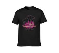 Wham Club Tropicana Men's T-Shirt Unisex Black Cotton Print Tee Shirts L