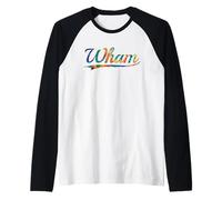 Wham Comic Book Style Retro Sound Effect Tie Dye Vintage Raglan Baseball Tee