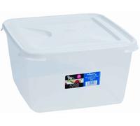 Wham Plastic Food Storage Box Cook Essen - Clear, Stackable, Secure Clip Lid - 15L