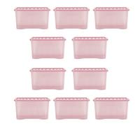 Wham Crystal 10 X 60L Stackable Plastic Storage Boxes With Lids - Ideal For Home, Office, Toys & More, Large Boxes - Dusky Orchid