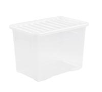Wham Crystal 10x 80 Litre Extra Strong Plastic Storage Box with Clear Lid