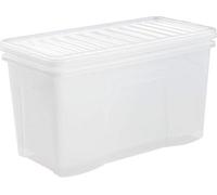 Wham Crystal 110 Litre Box & Lid, 3 Pack, Clear, 79.5 Cm X 39.5 Cm X 40 Cm
