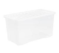 Wham Crystal 110 Litre Box & Lid, 3 Pack, Clear, 79.5 cm X 39.5 cm X 40 cm