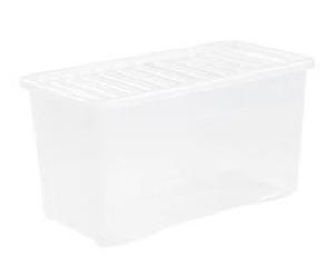 Wham Crystal 110 Litre Box & Lid, 3 Pack, Clear, 79.5 cm X 39.5 cm X 40 cm