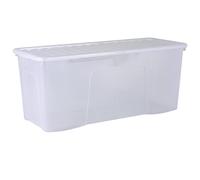 Wham Crystal 2x 133L Plastic Storage Boxes with Lids. Clear, Extra Large, Strong (Pack of 2, 133 Litre) Made in the UK