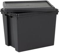 Wham Crystal 24 Litre Box & Lid, 3 Pack, Clear With Black Lid
